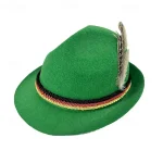 Men's Fedora Hat Oktoberfest Hat Brown Green Modal Feather Fashion Casual Street Daily Color Block Sunscreen Breathable 2025