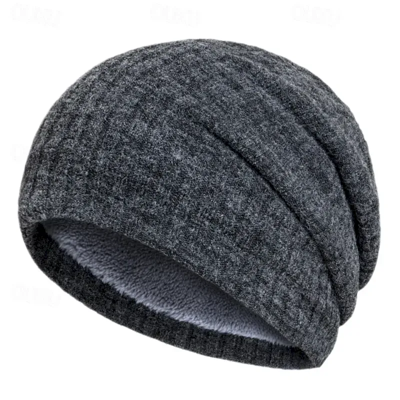 cchjar1730799509890.webp Men's Unisex Beanie Hat Winter Hats Beanies Skull Cap Knit Hat Black Wine 100% Acrylic Knitted Cozy Daily Wear Going out Solid / Plain Color Warm 2025 - Image 1