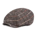 Men's Beret Hat Newsboy Hat Tweed Cap Beige Coffee Polyester Streetwear Stylish 1920s Fashion Outdoor Daily Going out Lattice Sunscreen 2025 - Image 3