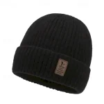 Men's Unisex Beanie Hat Winter Hats Beanies Skull Cap Knit Hat Black Dark Navy Polyester Knitted Cozy Daily Wear Going out Solid / Plain Color Warm 20