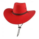 Men's Sun Hat Cowboy Hat Fedora Trilby Hat Black Red Faux Suede Vintage Style Fashion 18th Century State of Texas Daily Theme Party Solid / Plain Colo