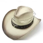Men's Sun Hat Cowboy Hat Fedora Trilby Hat White Black / White Straw Rope Vintage Style Fashion 18th Century State of Texas Daily Theme Party Solid / - Image 4
