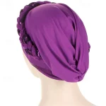 8 Colors Muslim Women Inner Caps Braided Bandanas Hijab Comfort Fashion Turban Hat Colorful Chemo Hats Head Wearing turbante 2025 - Image 4