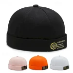 Unisex Docker Cap Brimless Hats Black White Cotton Travel Beach Outdoor Vacation Plain Adjustable Fashion 2025 - Image 2