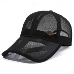Unisex Baseball Cap Sun Hat Black White Mesh Travel Beach Outdoor Vacation Plain Adjustable Sunscreen Fashion 2025