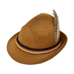 Men's Fedora Hat Oktoberfest Hat Brown Green Modal Feather Fashion Casual Street Daily Color Block Sunscreen Breathable 2025 - Image 5