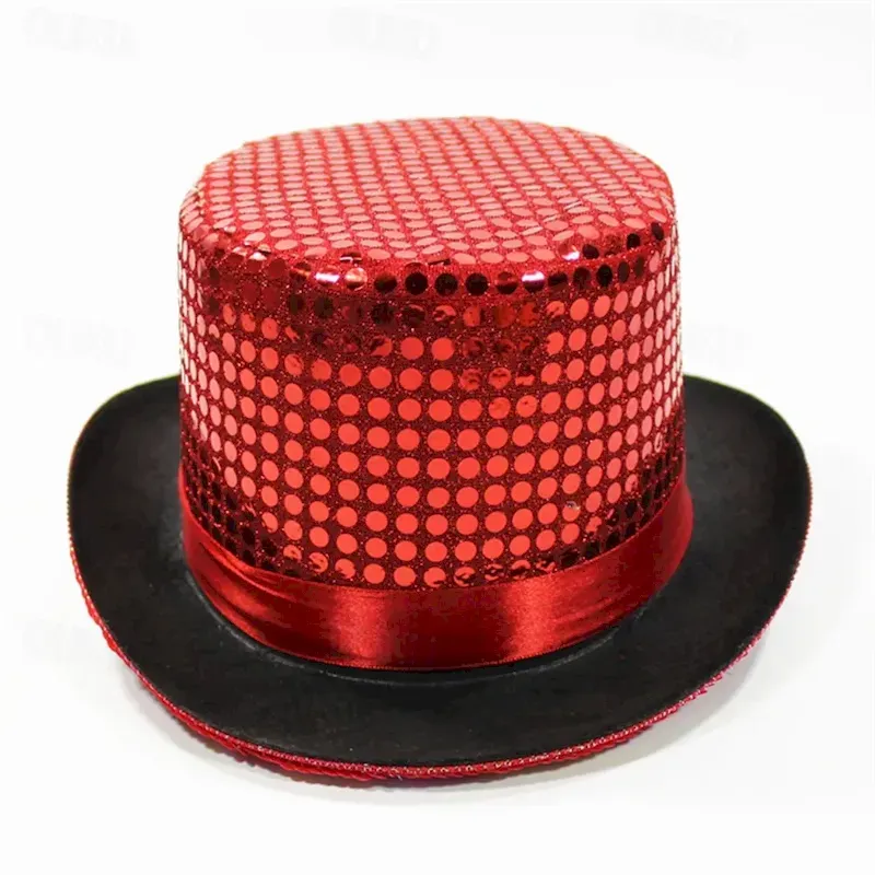 kzllrc1735784996820.webp Men's Kentucky Derby Hat Sun Hat Party Hat Sillver Gray Black Polyester Sequins Fashion Casual Daily Saint Patrick Day Solid Color Sunscreen Breathabl - Image 1