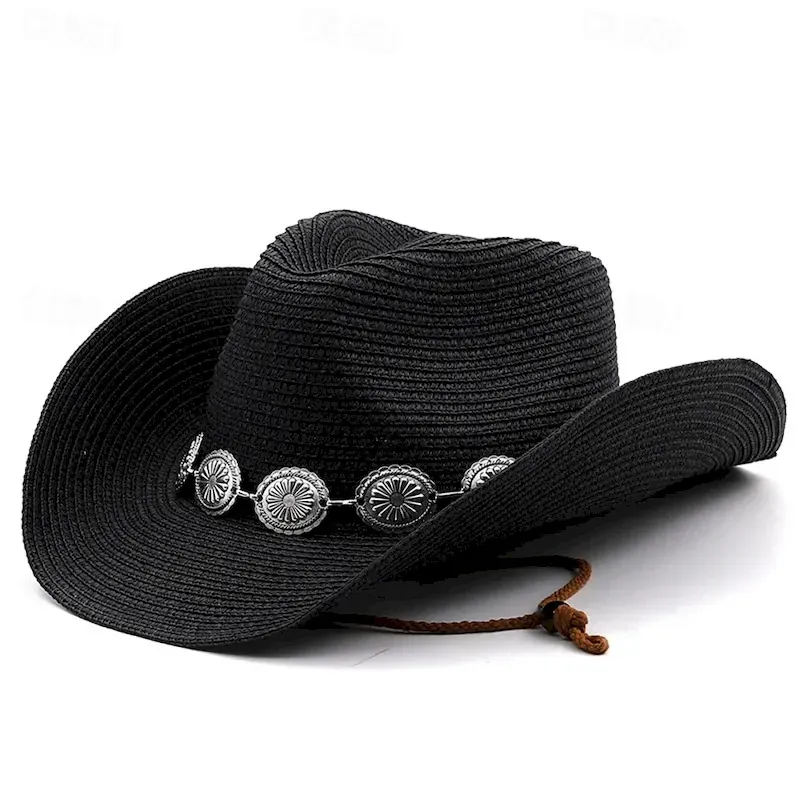 lenome1658745151328.webp Women's Cowboy Hats Metal Carving Band Western Hats 2025 - Image 1