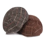 Men's Beret Hat Newsboy Hat Tweed Cap Beige Coffee Polyester Streetwear Stylish 1920s Fashion Outdoor Daily Going out Lattice Sunscreen 2025 - Image 2