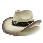 Men's Sun Hat Cowboy Hat Fedora Trilby Hat White Black / White Straw Rope Vintage Style Fashion 18th Century State of Texas Daily Theme Party Solid / - Image 2