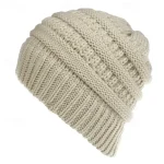 Women's Warm and Stylish with this Brimless Thermal High Bun Ponytail Winter Beanie Hat 2025 - Image 4