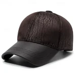 Men's Winter Hats Winter Warm Cap Winter Baseball Cap Coffee PU Leather Adjustable Fashion Modern Contemporary Daily Wear Festival Plaid / Striped / C