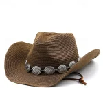 Women's Cowboy Hats Metal Carving Band Western Hats 2025 - Image 3