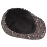 Men's Flat Cap Tweed Cap Brown Beige Cotton Streetwear Stylish 1920s Fashion Outdoor Daily Going out Stripe Warm 2025 - Image 5