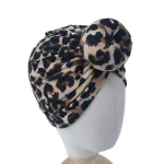 Wholesale Fashion Leopard Bow Doughnuts Flower Shaped Cotton Hat - Image 2