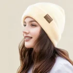 Wholesale Women Fashion Casual Solid Color Winter Knitted Wool Hat - Image 8