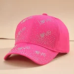 Wholesale Women Fashion Rhinestone Love Sunshade Baseball Cap