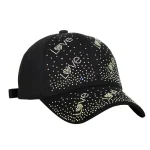 Wholesale Women Fashion Rhinestone Love Sunshade Baseball Cap - Image 5