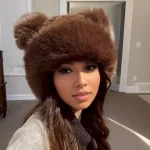 Wholesale Autumn And Winter Vintage Leopard Bear Ears Plush Hat - Image 4
