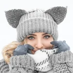 Wholesale Women Fashion Creativity Devil Ear Thickened Acrylic Knitted Hat - Image 3