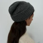 Wholesale Women Fashion Autumn And Winter Solid Color Warm Knitted Hat - Image 3