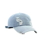 Wholesale Personalized Hole Iron Ring Hip-Hop Dancing Denim Baseball Cap - Image 4