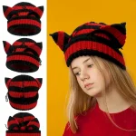 Wholesale Women Fashion Creativity Devil Ear Thickened Acrylic Knitted Hat - Image 4