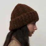 Wholesale Women Fashion Retro Contrast Color Warm Thickened Knitted Hat - Image 4