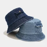 Wholesale Creative Denim Fisherman Hat With Pocket