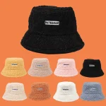 Wholesale Autumn Winter Women Fashion Solid Color Plush Warm Bucket Hats