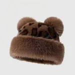 Wholesale Autumn And Winter Vintage Leopard Bear Ears Plush Hat - Image 3