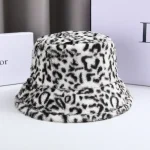Wholesale Women Winter Leopard Print Plush Bucket Hat - Image 6