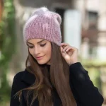 Wholesale Women Fashion Casual Winter Solid Color Angora Rabbit Hair Knitted Thickened Hat - Image 8
