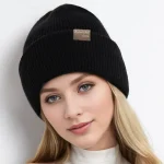 Wholesale Women Fashion Casual Solid Color Winter Knitted Wool Hat - Image 4
