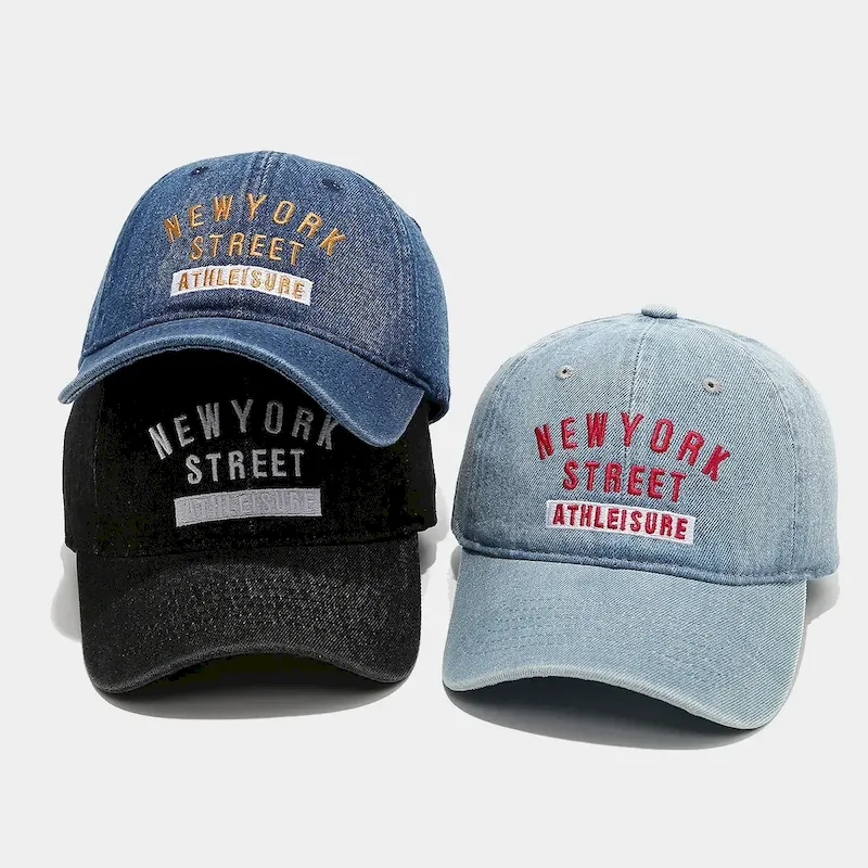 dbvyxpefvb0.webp Wholesale Outdoor Casual Embroidered Denim Letter Baseball Cap - Image 1