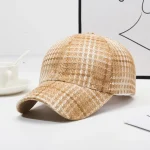 Wholesale Women Fashion Casual Houndstooth Jacquard Baseball Cap - Image 4