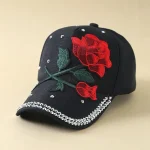 Wholesale Outdoor Fashion Rose Embroidery Sunscreen Cap - Image 6