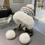 Wholesale Women Fashion Casual Winter Warm Knitted Jacquard Thickened Cold-Proof Ear-Protection Cap - Image 2