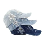 Wholesale Fashion Casual Washed Ripped Denim Sunscreen Cap - Image 2