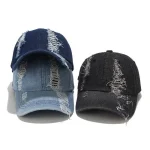 Wholesale Fashion Hole Design Adjustable Denim Cap - Image 3
