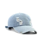 Wholesale Personalized Hole Iron Ring Hip-Hop Dancing Denim Baseball Cap - Image 7