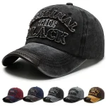 Wholesale Men'S Fashion Retro Washed Cloth Old Letter Embroidered Baseball Cap