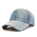 Wholesale Women'S Fashion Diamond Spider Web Handmade Diamond Cap - Image 6