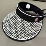 Wholesale Women Fashion Casual Straw Houndstooth Big Brim Sun Hat - Image 2