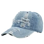 Wholesale Fashion Casual Washed Ripped Denim Sunscreen Cap - Image 3