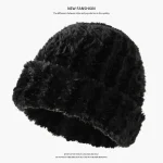 Wholesale Women Fashion Casual Winter Solid Color Cold-Proof Big-Head-Circumference Plush Wool Hat - Image 6