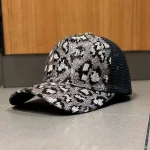 Wholesale Women Fashion Leopard Sequin Breathable Mesh Cap - Image 8