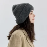Wholesale Women Fashion Solid Color Double-Layer Thickened Knitted Hat - Image 4