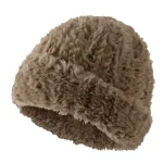 Wholesale Women Fashion Casual Winter Solid Color Cold-Proof Big-Head-Circumference Plush Wool Hat - Image 4