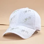 Wholesale Women Fashion Rhinestone Love Sunshade Baseball Cap - Image 7